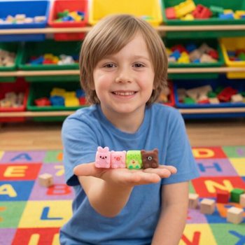 Squishy Lucky Dip - Cube Animals - Dalam Display (96 pcs)