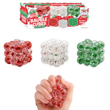 SQUEEZY GLITTER BAUBLE CUBES - DENGAN GLITTER - SET 3X CUBES - ISI SUGAR - DALAM DISPLAY (6 SET)