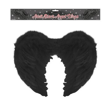 Sayap Malaikat Bulu Dewasa - Warna: Hitam (12 pcs)