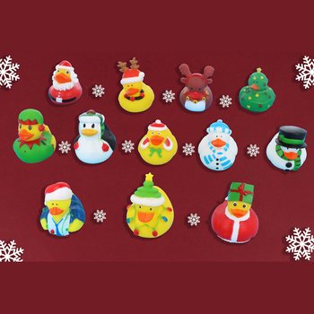 Mix Bebek Mandi Natal 6cm (12 pcs) - Souvenir Hadiah Natal
