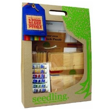 Paket Kreatif Seedling - Desain Sendiri Puzzle Blok Kayu 9 Keping