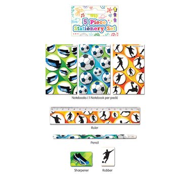Set Alat Tulis Sepak Bola 5 Bagian (24 pcs)