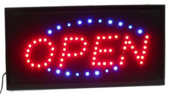 Papan Reklame Lampu LED "OPEN" &ndash; 2 Warna