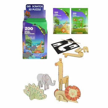 Puzzle Garuk 3D Hewan Kebun Binatang (Display 18 pcs)