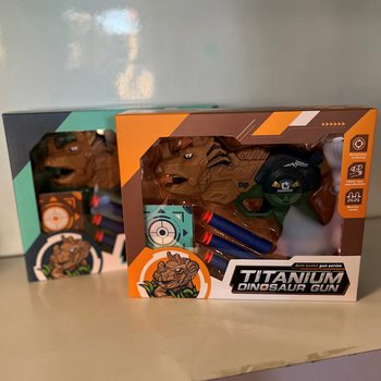 Pistol Dinosaurus dengan Panah & Target - Kotak Hadiah (Set isi 2)