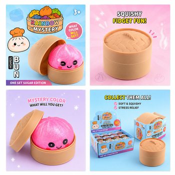 RAGE - Squishy SUGAR EDITION Bun Dumplings KECIL (5.3 x 5.3 x 4.1 Cm) Viral 2026 Fidget Toy (24 pcs)