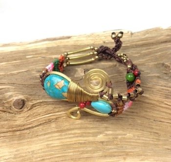 GELANG HANDMADE ORIGINALS BLUESTONE COKELAT (1 pc)