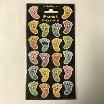 STIKER: Vrolijke Voeten / Feet Faces, 20 x 10 cm (10 pcs)