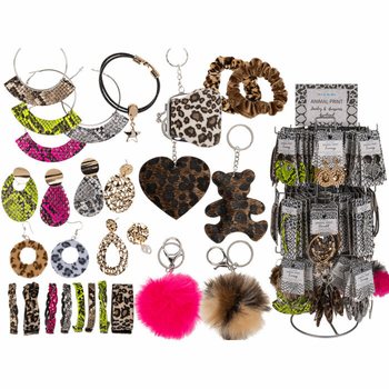 **SUPER MURAH** DISPLAY ROTASI LENGKAP DENGAN PERHIASAN DAN AKSESORI ANIMAL PRINT (180 Pcs)