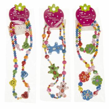 Set Kalung + Gelang Kayu Anak Ceria (48 pcs)