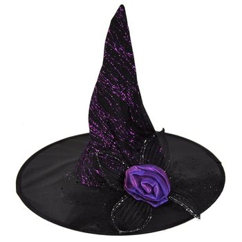 Topi Penyihir dengan Bunga Ungu (6 pcs)