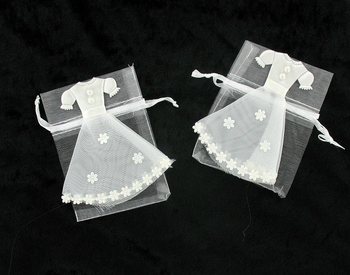 Kantong Souvenir Pernikahan Motif Gaun Pengantin (12 pcs)