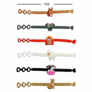 Gelang Silikon Anak Motif Hewan Ternak (12 Pcs)