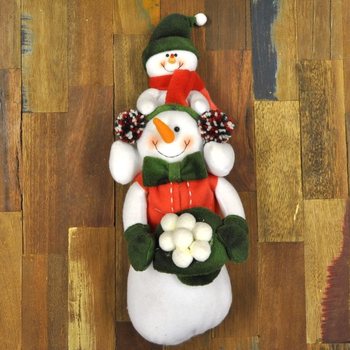 Boneka Salju Mewah dengan Bayi Salju di Pundaknya 38 CM