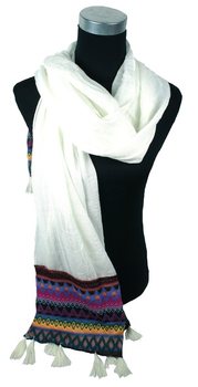 Syal Mewah Gaya Ibiza Krem (1 pc)