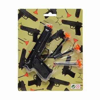 Pistol Mainan dengan 3 Peluru Tempel Kartu (12 pcs)