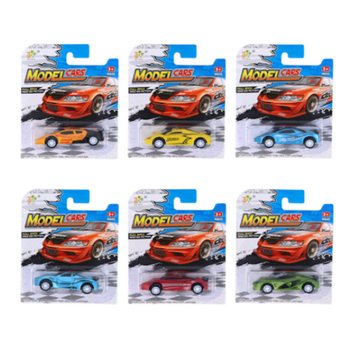 MAINAN MOBIL SPORT PULL BACK DENGAN KARTU - MIX WARNA (12 pcs)