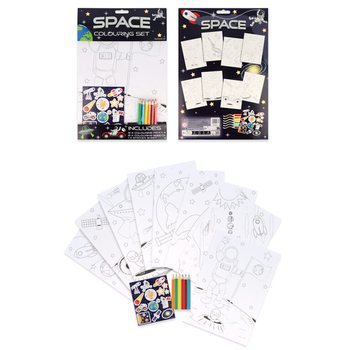 Set Mewarnai Luar Angkasa Besar - Termasuk Pensil & Stiker (12 pcs)