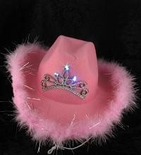 TOPI COWBOY DENGAN LAMPU - MERAH MUDA (6 pcs)