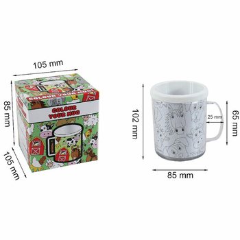 Hewan Ternak - Gelas Minum Mewarnai Sendiri (2 Pcs.)
