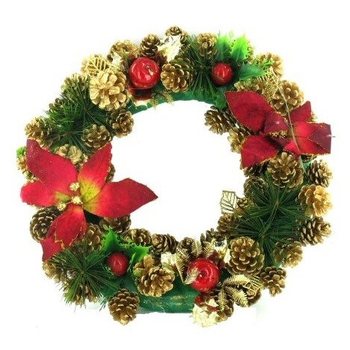 Lingkaran Daun Natal Mewah