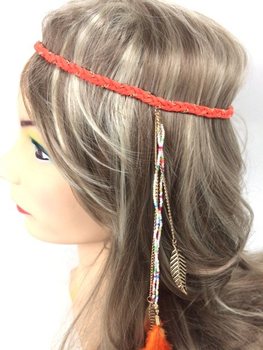 Bando Kepang dengan Bulu - Oranye (1 pc)