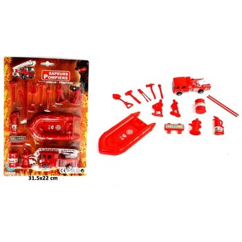 Mobil Pemadam Kebakaran Pull Back + Set Bermain Lengkap (24 pcs)