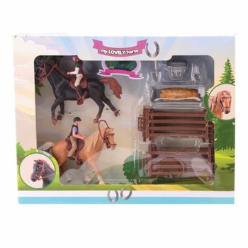 MY LOVELY HORSE - XL - 2x Mainan Kuda dengan Kandang Besar - Dalam Kotak Hadiah (1 pcs)