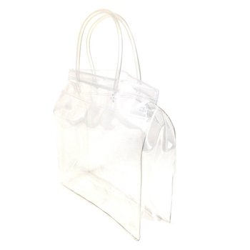 Tas Kemasan Transparan Mewah Alas Kotak dengan Gagang Kokoh 18.5x18cm (25 pcs)