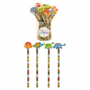 Pensil Dinosaurus dengan Penghapus (24 pcs)