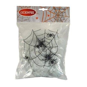 Dekorasi Jaring Laba-laba Halloween dengan 2 Laba-laba (4 pcs)