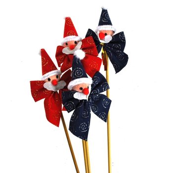 Boneka Natal dengan Pita pada Stik (48 pcs)