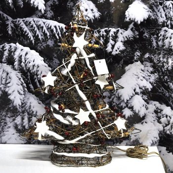 Pohon Natal Dekorasi Bercahaya Besar 50 cm (1 pc)