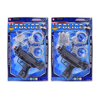 Set Mainan Polisi dengan Senapan Mesin, Borgol & Lencana (6 pcs)