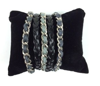 Gelang Hitam/Abu-abu - Gaya Ibiza (1 pcs)