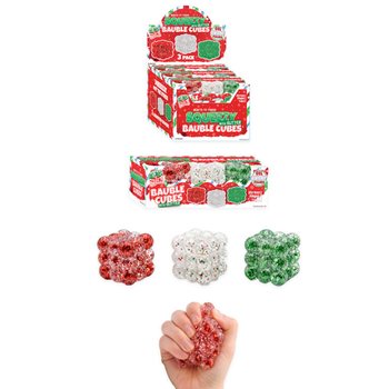 SQUEEZY GLITTER BAUBLE CUBES - DENGAN GLITTER - SET 3X CUBES - ISI SUGAR - DALAM DISPLAY (6 SET)