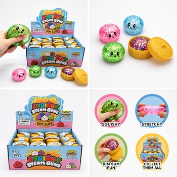 RAGE - Squishy GLITTER Bun Dumplings KECIL (Uk. 5.5 x 5.5 x 3 Cm) - Viral 2026 Fidget Toy (24 pcs)