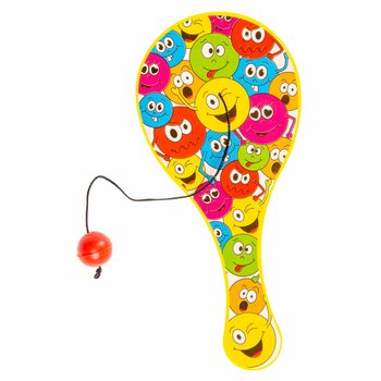 Paddle Bat Smiley dengan Bola Karet - Set 48 Pcs