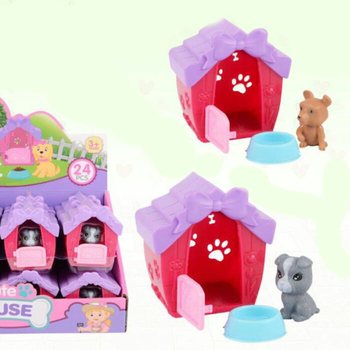 Mainan Rumah Hewan dengan Hewan Peliharaan dalam Display (24 pcs)