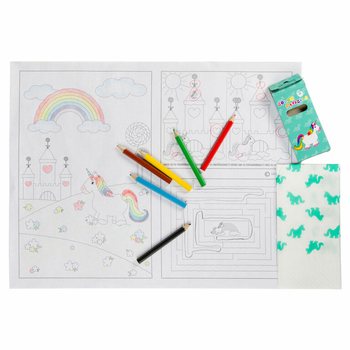 KOTAK HOREKA LENGKAP UNICORN - 48x Set Pensil Warna + 100x Kertas Mewarnai + 100x Serbet (248 pcs)