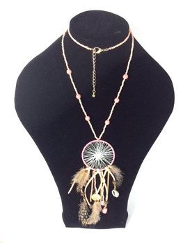 Kalung Gaya Ibiza Dreamcatcher Salmon (1 pcs)