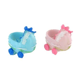 Topper Kue Kelahiran - Kereta Bayi - Merah Muda/Biru (2 pcs)