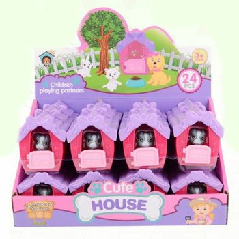 Mainan Rumah Hewan dengan Hewan Peliharaan dalam Display (24 pcs)