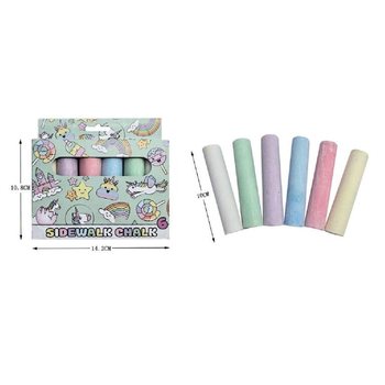 6 Pcs Kapur Tulis Jalanan Besar - Model: Unicorn (12 pcs.)