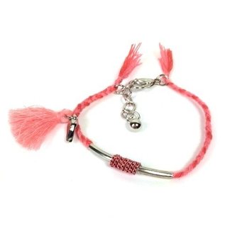 Gelang Anyaman Gaya Ibiza Merah Muda (1 pcs)