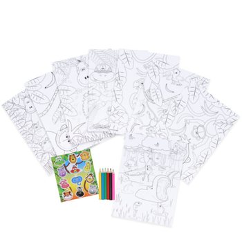 SET MEWARNAI BESAR - MODEL: HEWAN HUTAN - Ukuran 22x30x1 CM (12 pcs)