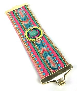 Gelang Lebar Mewah Gaya Ibiza Multicolor Buddha (1 pc)