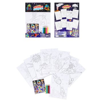 SET MEWARNAI BESAR - MODEL: SUPERHERO - 22x30x1 CM (12 pcs)