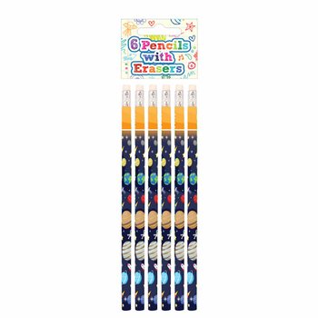 Set Pensil dan Penghapus Tema Luar Angkasa (6 buah) - Display (24 set)