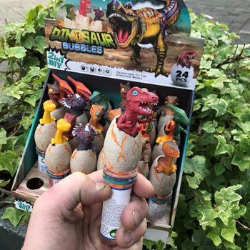 Tongkat Gelembung Sabun Dinosaurus 3D (24 pcs dalam display)